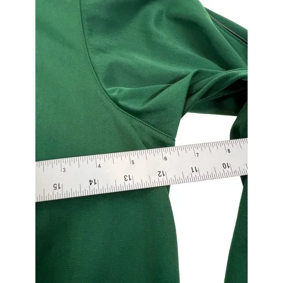 Nike Track Jacket Swoosh Logo Sportswear Full Zip Mock Neck Green Long Sleeve L - Picture 9 of 10